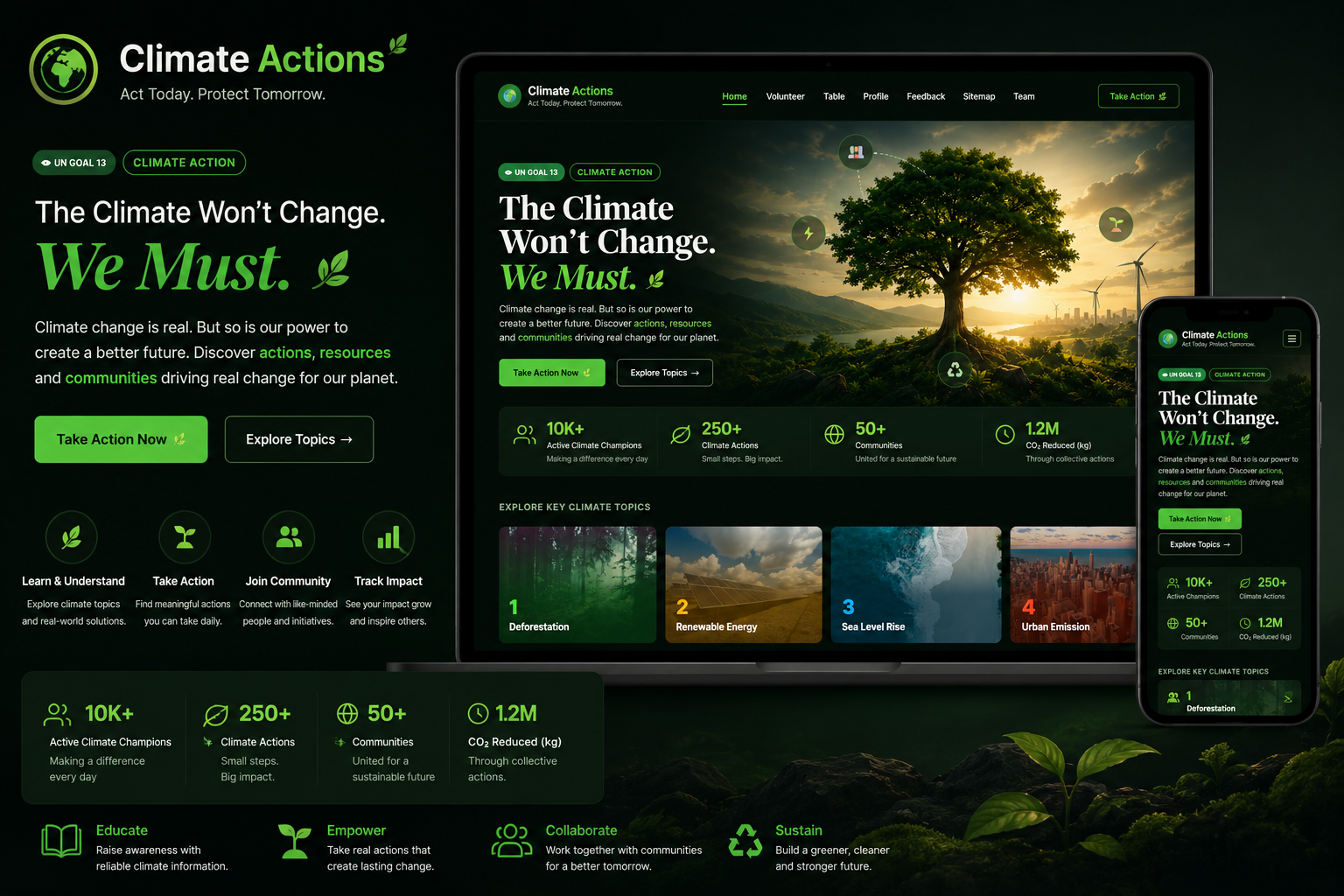 Climate Action Awareness Website preview